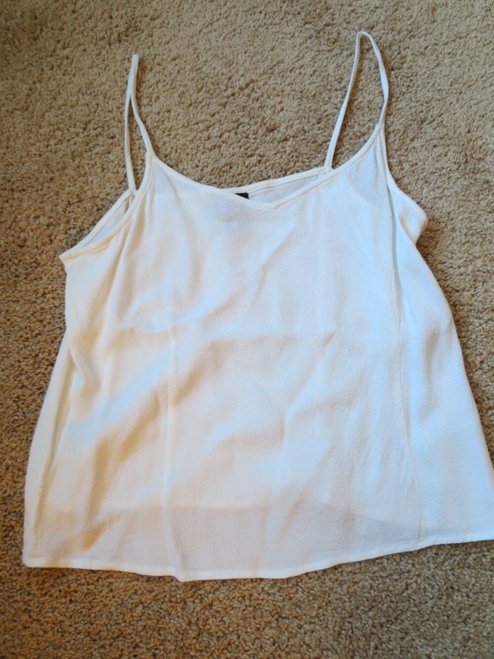 Eileen Fisher White 100% Textured Rayon Camisole Size=Petite Small